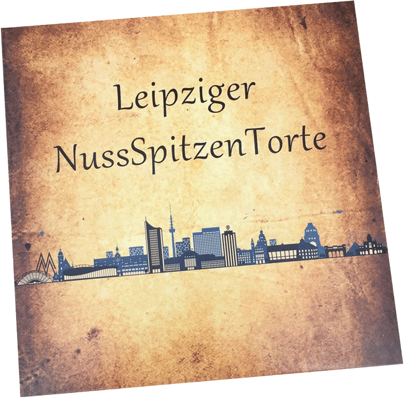 Verpackung der Leipziger NussSpitzenTorte von Cafehaus Flemming